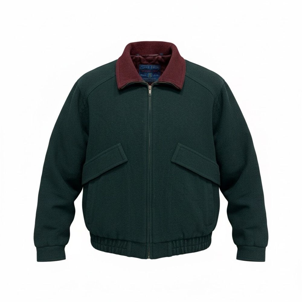 🧥 Vintage Member’s Only Club House Bomber Jacket Size 44 Dark Green 100% Wool